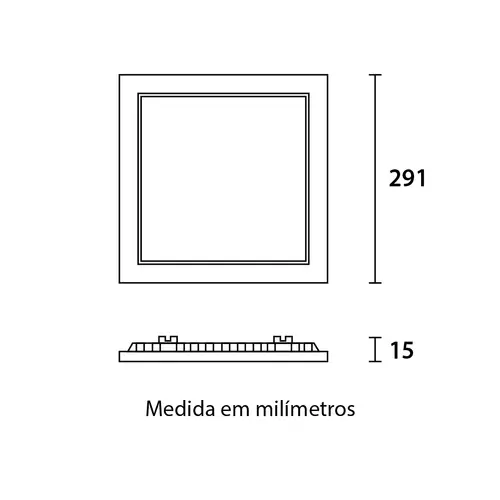 Painel LED TECH Slim Quadrado Embutir Alumínio 24W - Branco Blumenau