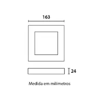 Painel LED TECH Slim Quadrado Sobrepor Alumínio 12W 6.500K - Branco Blumenau - imagem 1