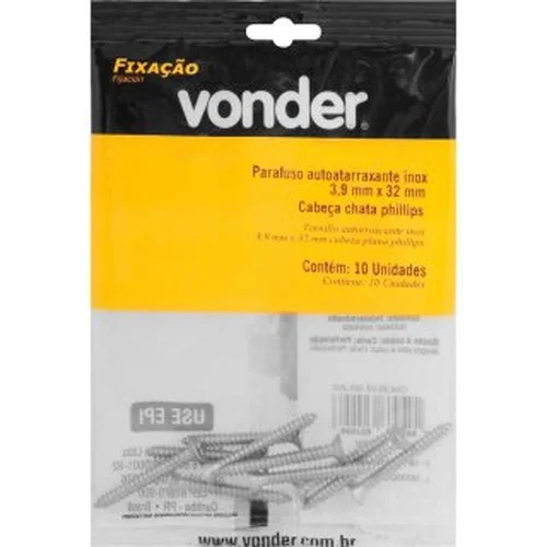 Parafuso AAT(cabeça chata) com Bucha, Pacote com 5 Unidades - Vonder