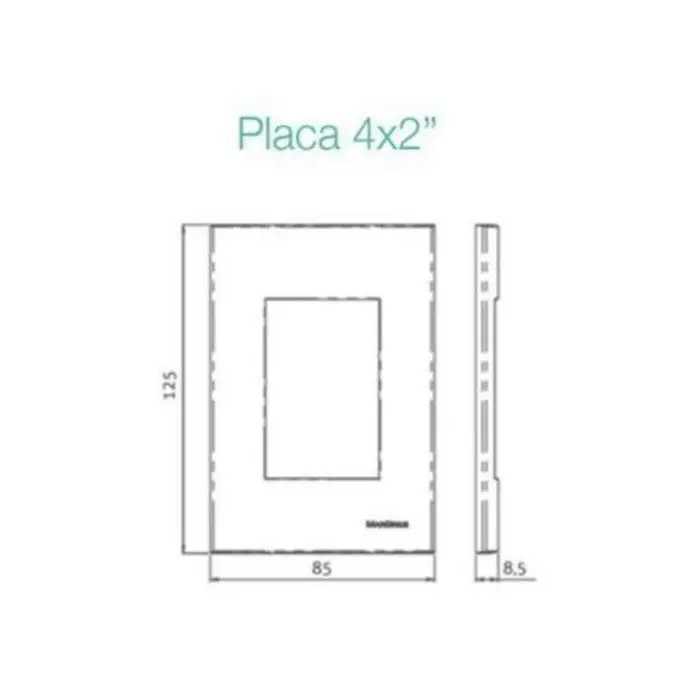 Conjunto 4×2 1 interruptor simples 10A 250V + 1 tomada 2P+T 20A 250V Sleek Margirius