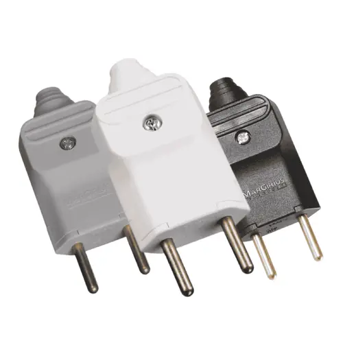 Plugue Desmontável 2P 180º de 10A com Prensa Cabos MarGirius