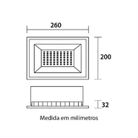 Refletor LED Tech Alumínio 150W 6.500K - Preto Blumenau - imagem 1