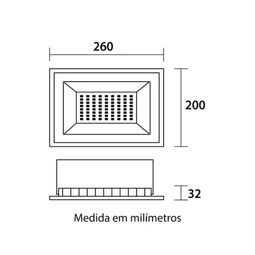 Refletor LED Tech Alumínio 150W 6.500K - Preto Blumenau