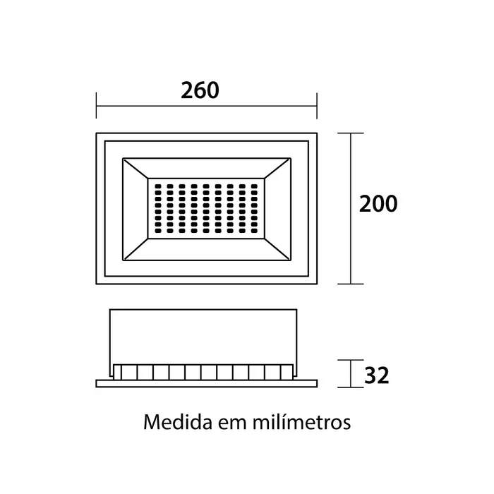 Refletor LED Tech Alumínio 150W 6.500K - Preto Blumenau