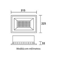 Refletor LED Tech Alumínio 200W 6.500K - Preto Blumenau - imagem 1