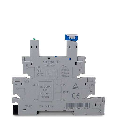 Base para Relé Acoplador Fino 38.51- 220V (Somente a Base) (5830) SIBRATEC