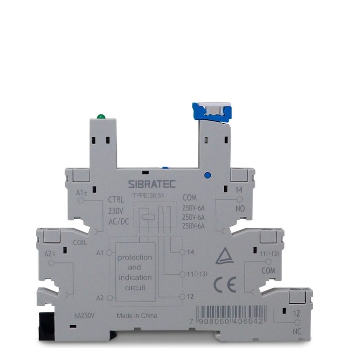 Base para Relé Acoplador Fino 38.51- 220V (Somente a Base) (5830) SIBRATEC