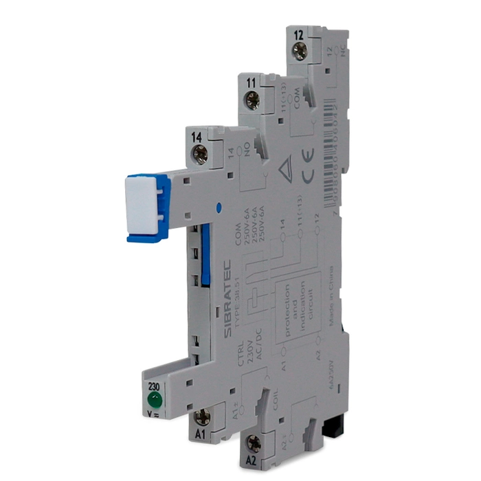 Base para Relé Acoplador Fino 38.51- 220V (Somente a Base) (5830) SIBRATEC