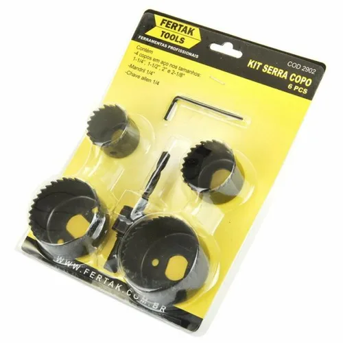 Kit Serra Copo - 6 peças Fertak Tolls