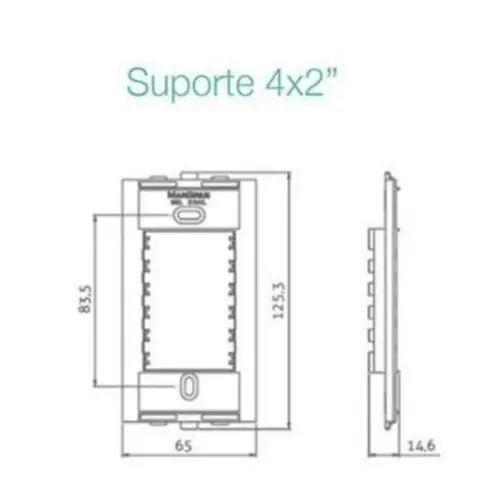 Conjunto 4×2 1 interruptor simples 10A 250V + 1 tomada 2P+T 20A 250V Sleek Margirius