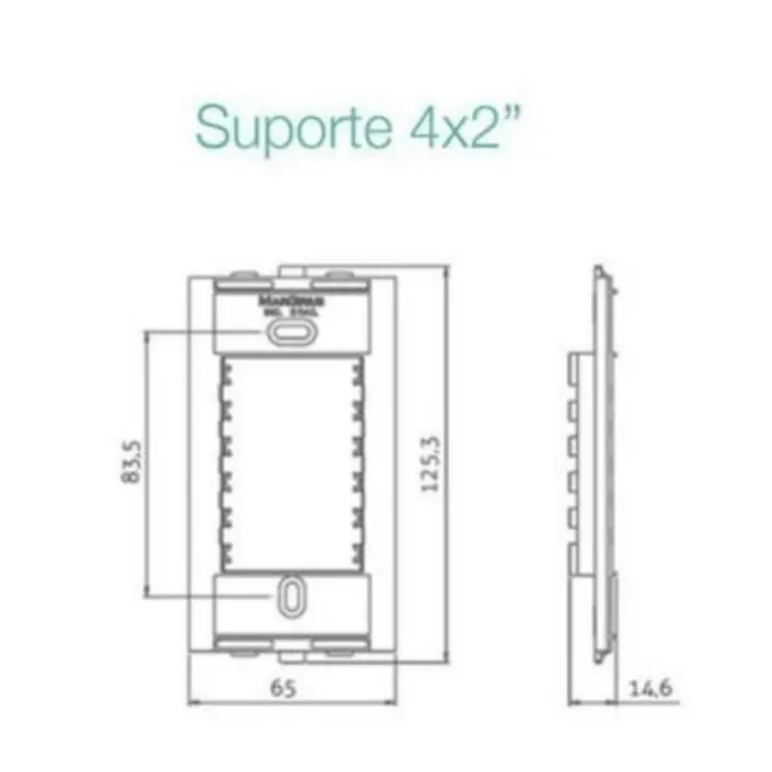 Conjunto 4×2 1 interruptor simples 10A 250V + 1 tomada 2P+T 20A 250V Sleek Margirius