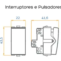 Conjunto 4x2 1 Interrupitor Simples 10A 250V + 2 Tomadas 2P+T 20A 250V Sleek Margirius - imagem 2