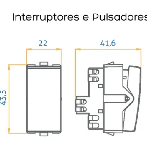 Conjunto 4x2 1 Interrupitor Simples 10A 250V + 2 Tomadas 2P+T 20A 250V Sleek Margirius