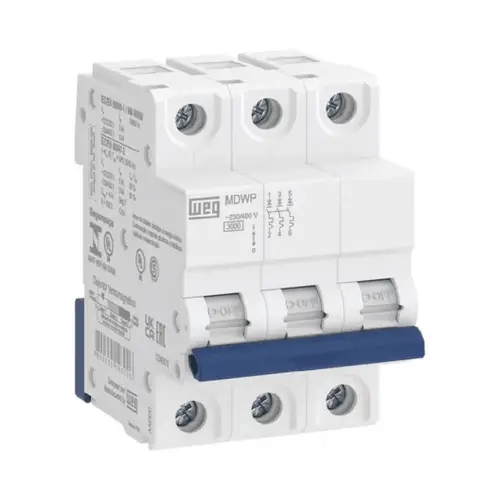Minidisjuntor Termomagnético MDWP Tripolar 400VCA - WEG