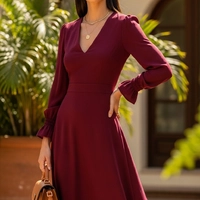 Vestido Midi Elegance Vinho - imagem 2