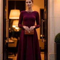 Vestido Midi Elegance Vinho - imagem 4