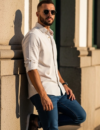 Camisa Casual Urban Classic Off White
