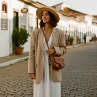 Blazer Soft Chic Areia Feminino - imagem 2