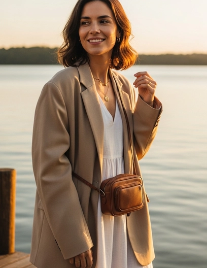 Blazer Soft Chic Areia Feminino