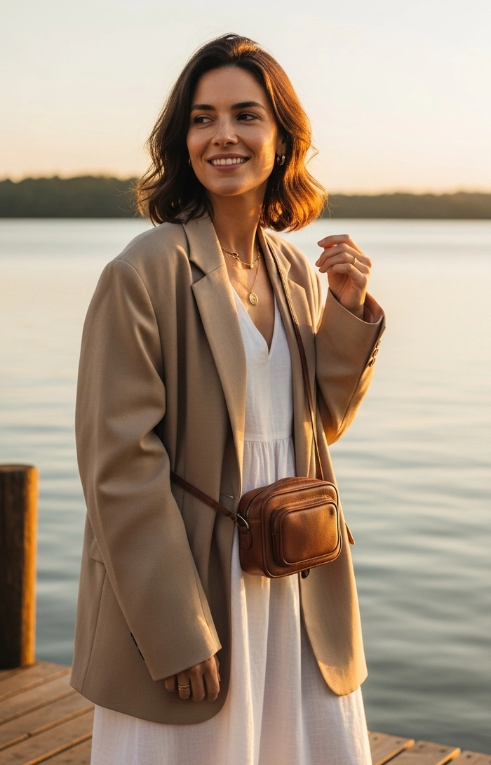 Blazer Soft Chic Areia Feminino