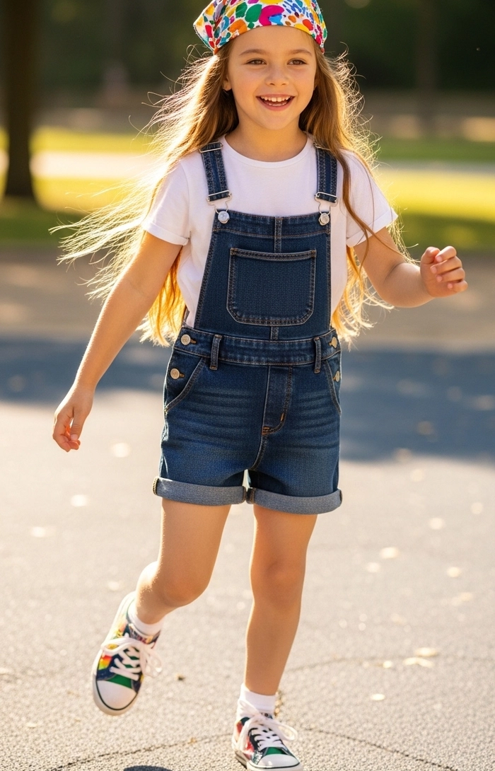 Jardineira Jeans Mini Style Kids