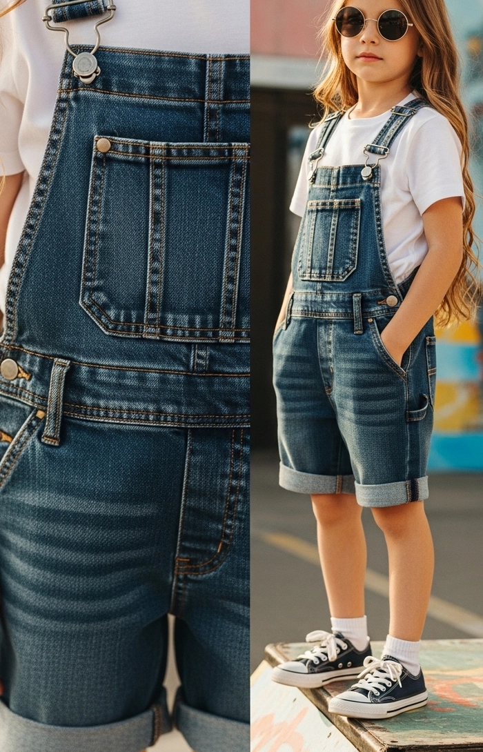 Jardineira Jeans Mini Style Kids