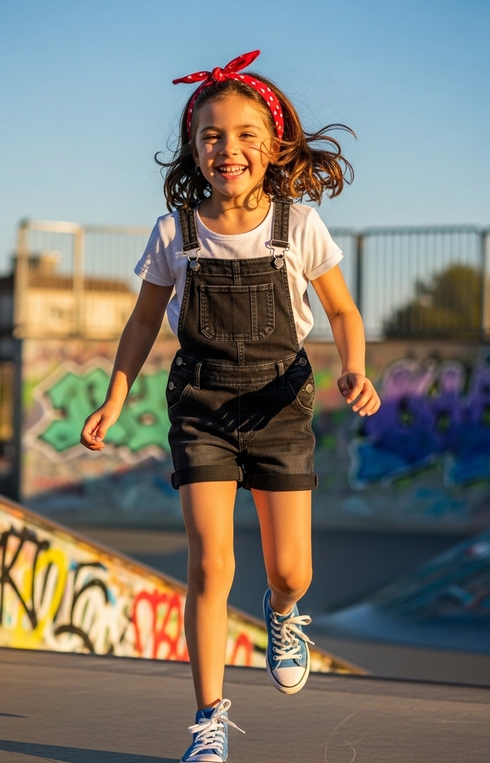 Jardineira Jeans Mini Style Kids