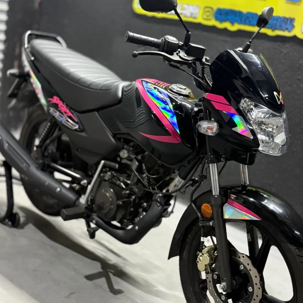 Kit Mottu 110 Rosa e holográfico
