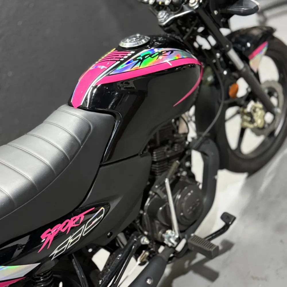 Kit Mottu 110 Rosa e holográfico