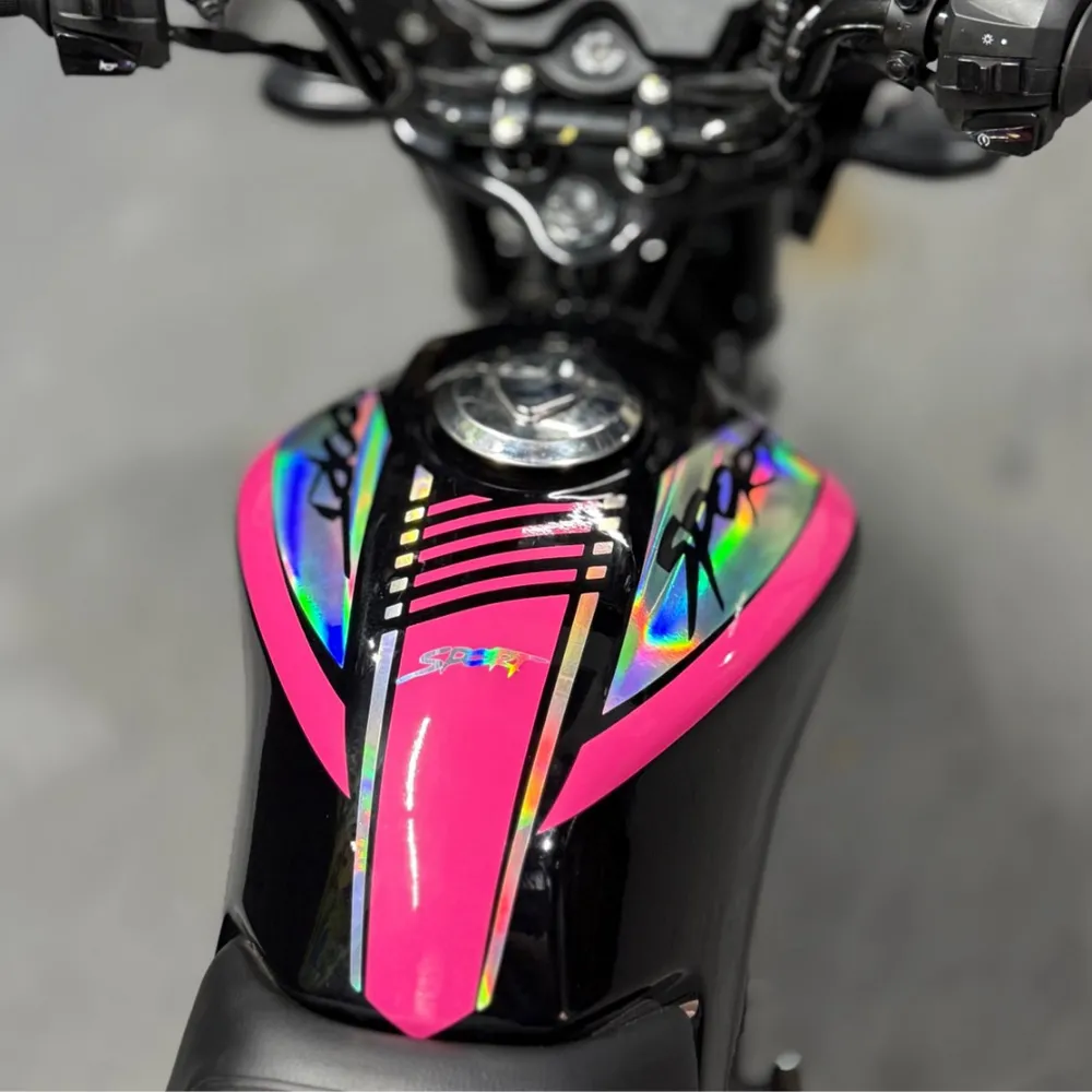 Kit Mottu 110 Rosa e holográfico