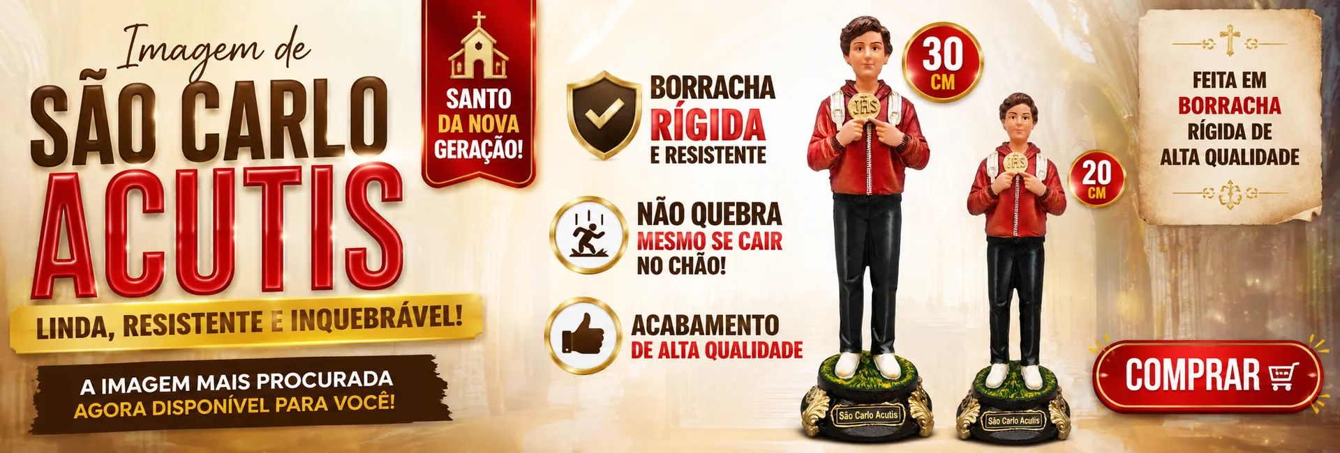 Banner Imagem de São Carlo Acutis Santos Católicos Lojinha Uai