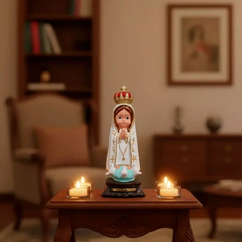 Imagem de Nossa Senhora de Fátima Infantil de Borracha Inquebrável - 16 cm