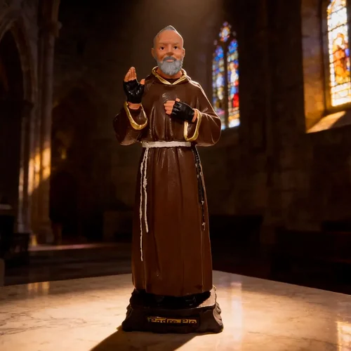 Imagem de São Padre Pio de Borracha Inquebrável - 20 cm