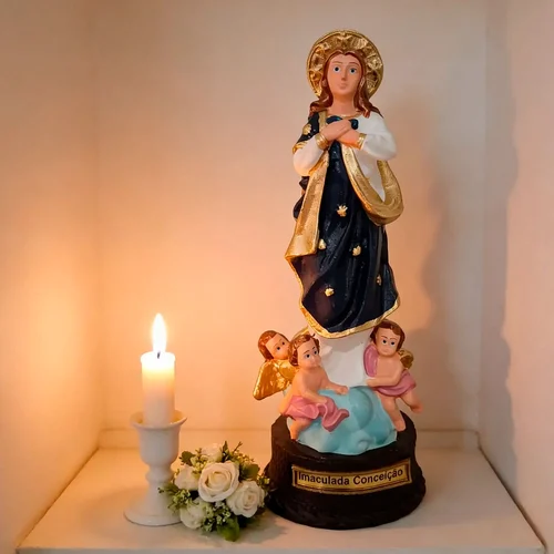 Imagem de Nossa Senhora da Imaculada Conceição de Borracha Inquebrável - 22 cm