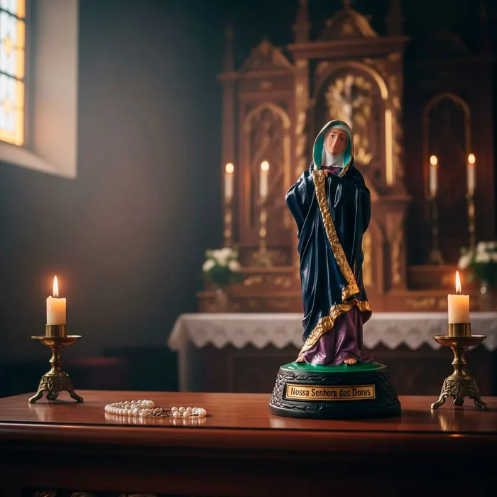 Imagem de Nossa Senhora das Dores de Borracha Inquebrável - 20 cm