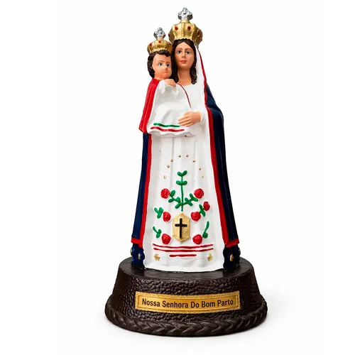 Imagem de Nossa Senhora do Bom Parto de Borracha Inquebrável - 22 cm