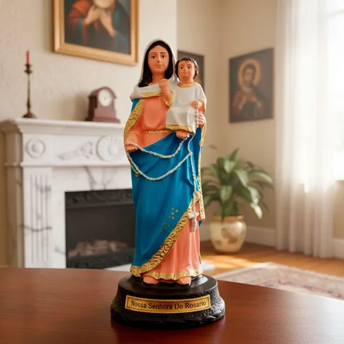 Imagem de Nossa Senhora do Rosário de Borracha Inquebrável - 20 cm