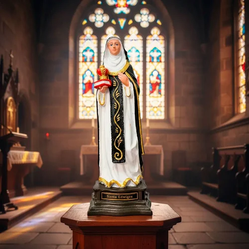 Imagem de Santa Edwiges de Borracha Inquebrável - 20 cm