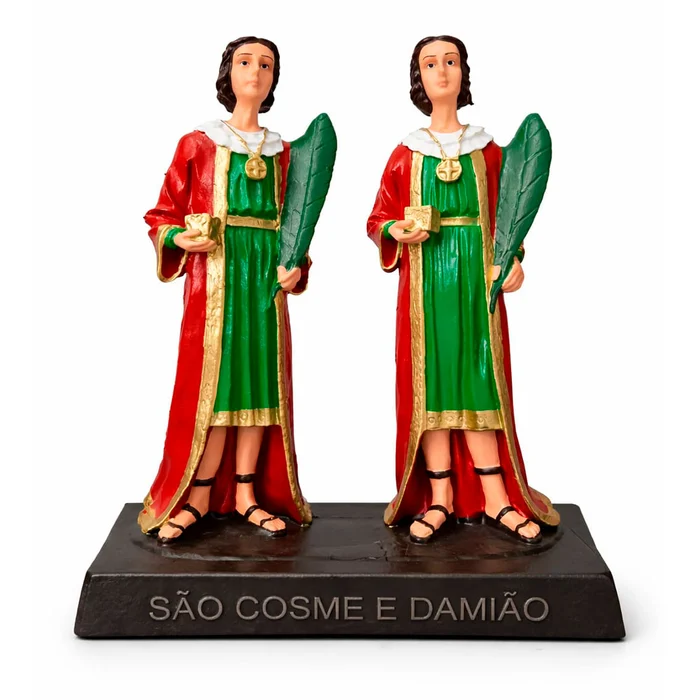 Imagem de São Cosme e Damião de Borracha Inquebrável - 30 cm | Comprar na Lojinha Uai