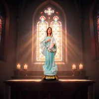 Imagem de Nossa Senhora de Medjugorje Rainha da Paz de Borracha - 33 cm | Lojinha Uai - imagem 2