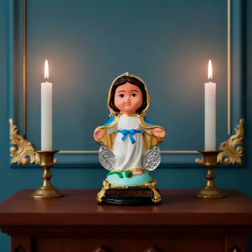 Imagem de Nossa Senhora das Graças Infantil de Borracha Inquebrável - 15 cm