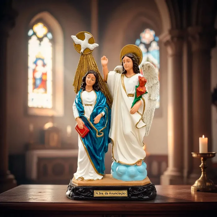 Imagem de Nossa Senhora da Anunciação de Borracha Inquebrável - 30 cm