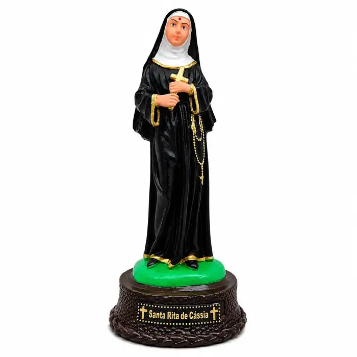 Imagem de Santa Rita de Cássia de Borracha Inquebrável - 22 cm | Comprar na Lojinha Uai