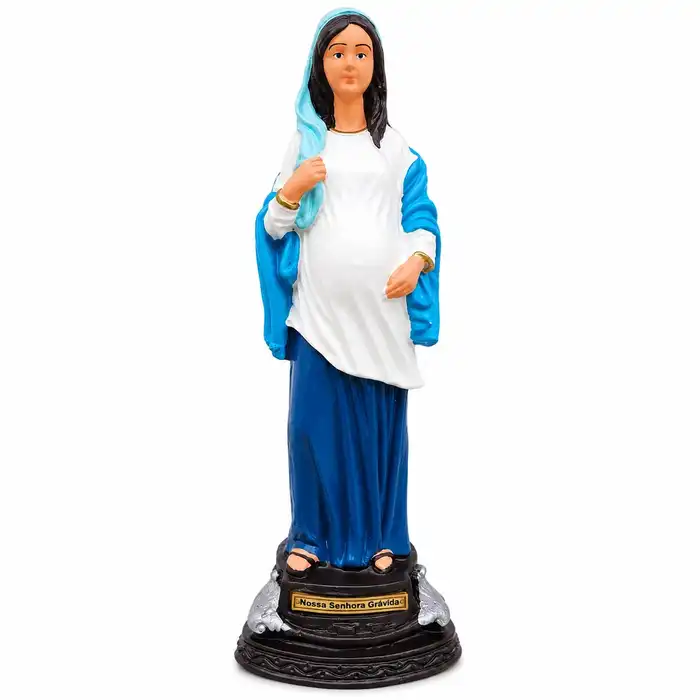 Imagem de Nossa Senhora Grávida de Borracha Inquebrável - 20 cm | Comprar na Lojinha Uai