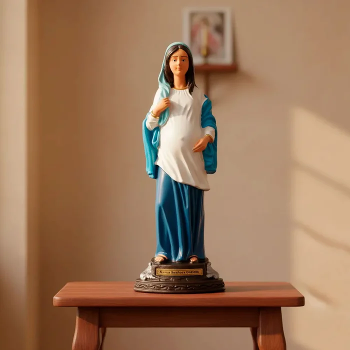 Imagem de Nossa Senhora Grávida de Borracha Inquebrável - 20 cm | Comprar na Lojinha Uai