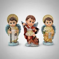 Kit Trio de Arcanjos São Miguel São Rafael São Gabriel Infantil de Resina - 15 cm - imagem 6