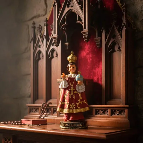 Imagem do Menino Jesus de Praga de Resina - 15 cm