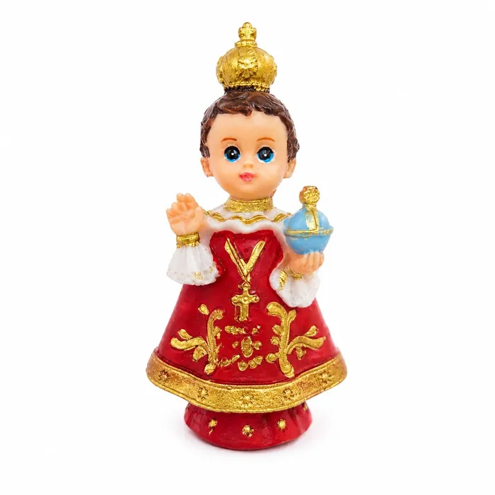 Imagem do Menino Jesus de Praga Infantil de Resina - 8 cm | Lojinha Uai