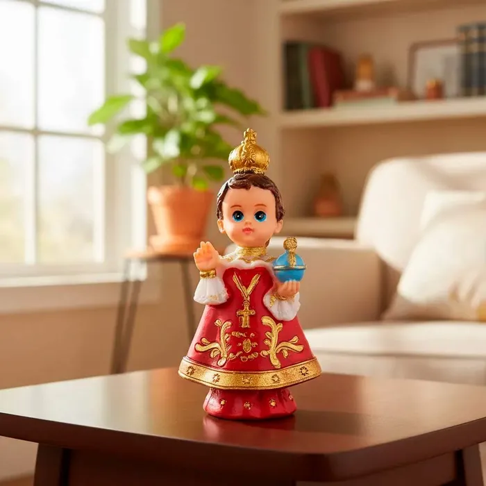 Imagem do Menino Jesus de Praga Infantil de Resina - 8 cm | Lojinha Uai