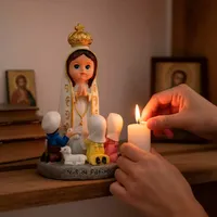 Imagem de Nossa Senhora de Fátima com Pastores Infantil de Resina - 10 cm - imagem 2